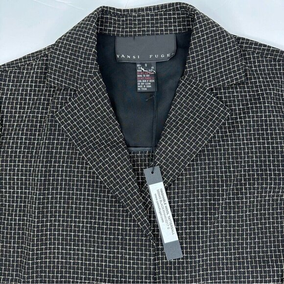 Yansi Fugel‎ Women's NWT Black Tattersall Designer Blazer Skirt Suit S-C38/2-W28 - Picture 8 of 10